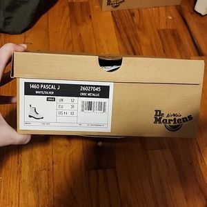 BARELY WORN, DR.MARTEN WHITE CROC METALLIC BOOTS